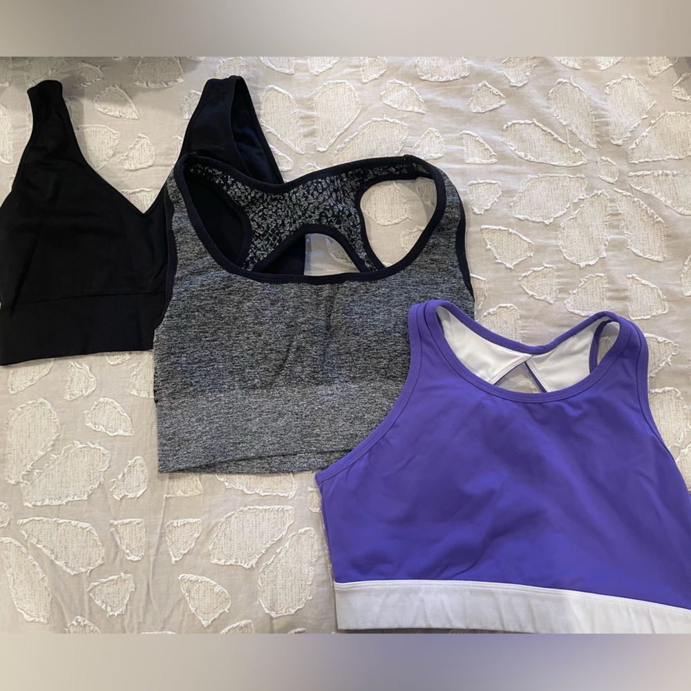 NVGTN Sports Bras - Purple, Gray, Black
